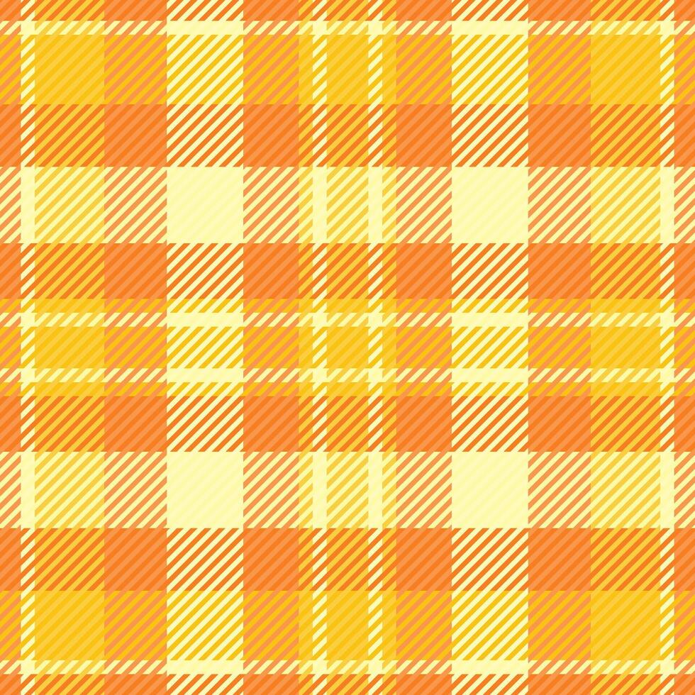 Illustration check background tartan, scotland seamless textile plaid. Warmth pattern fabric texture in orange and yellow colors. vector