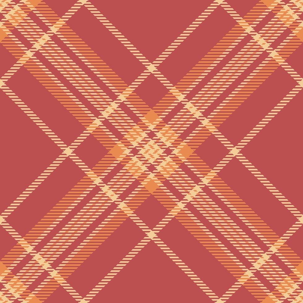 Korean texture check plaid, sketching pattern fabric . Wool tartan seamless textile background in red and amber colors. vector