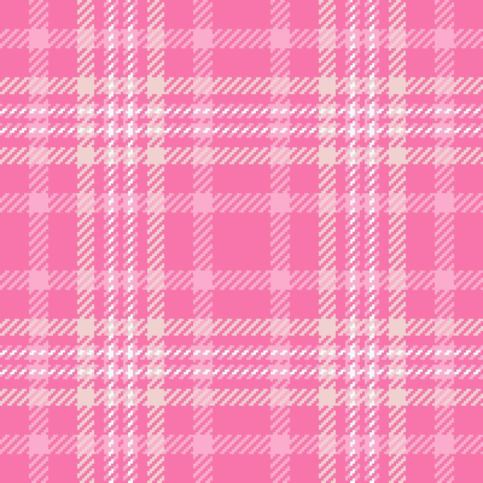 Podium tartan background fabric, tattersall check seamless textile. Towel texture plaid pattern in pink and light colors. vector