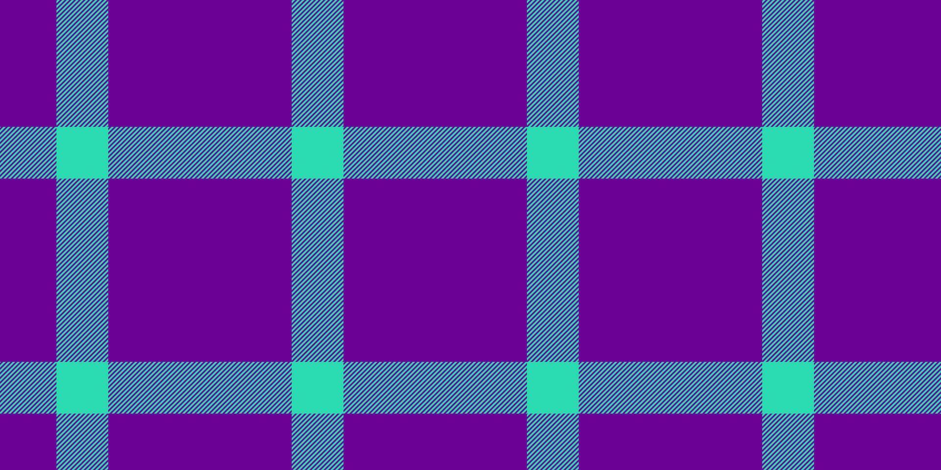 Repeat fabric seamless, hippie texture tartan plaid. Household textile check background pattern in purple and teal colors. vector