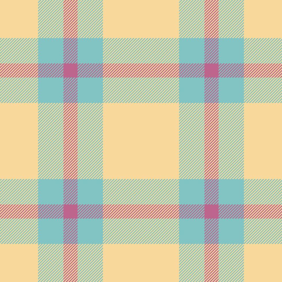 Teen pattern tartan plaid, tiny background fabric . Old textile seamless texture check in amber and teal colors. vector