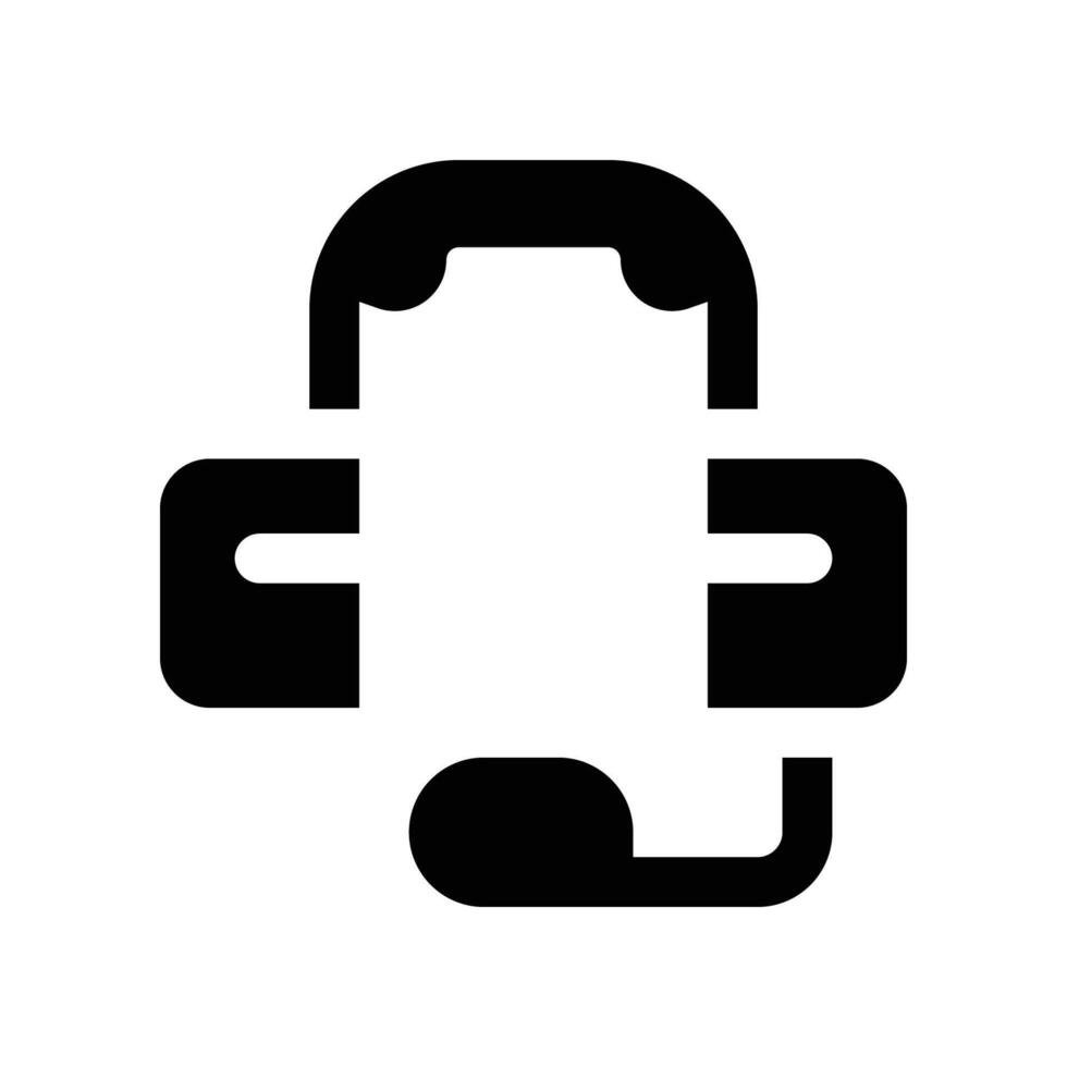 headphone icon. glyph icon for your website, mobile, presentation, and logo design. vector