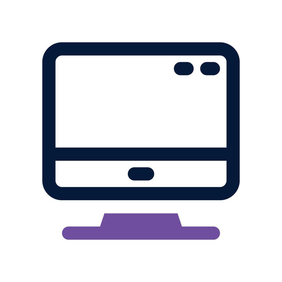 monitor icon. dual tone icon for your website, mobile, presentation, and logo design. vector