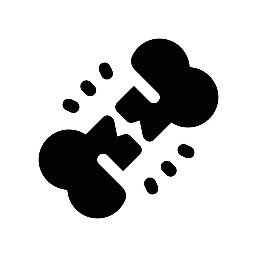 broken bone icon. glyph icon for your website, mobile, presentation, and logo design. vector