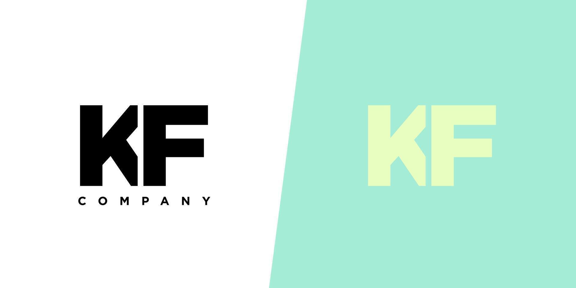 Letter K and F, KF logo design template. Minimal monogram initial based logotype. vector
