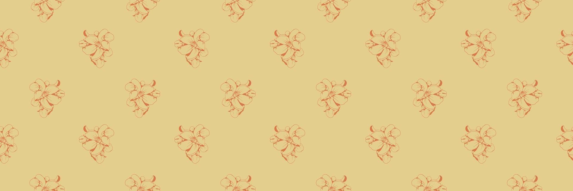 Hand drawn floral pattern design. Flower drawing simple ornament. vector