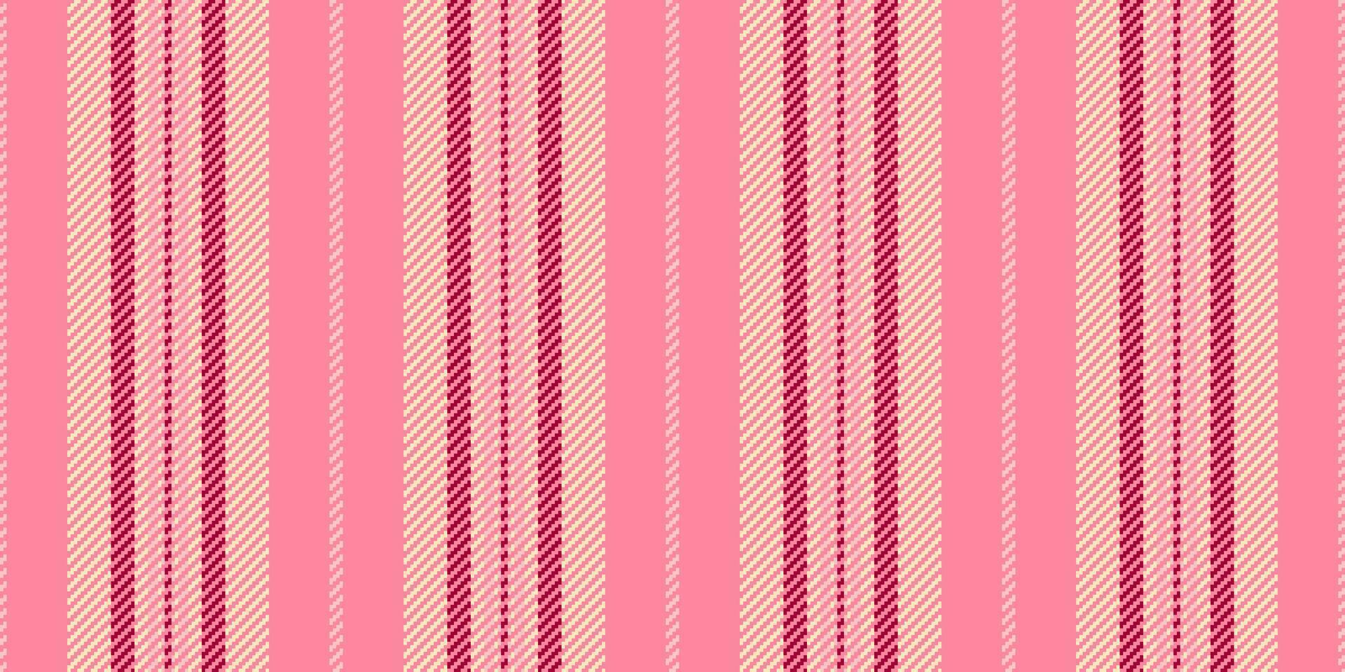 Pillow stripe vertical fabric, elegant textile background seamless. Mother lines pattern texture in red and bisque colors. vector