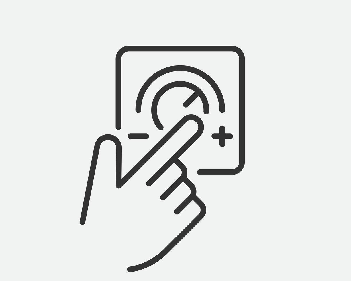 Light dimmer icon line trendy design. Electricity lamp saving energy sign. Black and white flat style. vector