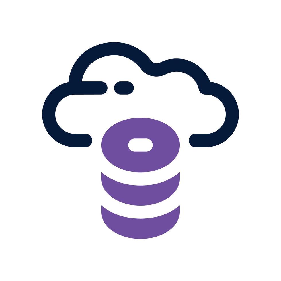 cloud database icon. dual tone icon for your website, mobile, presentation, and logo design. vector
