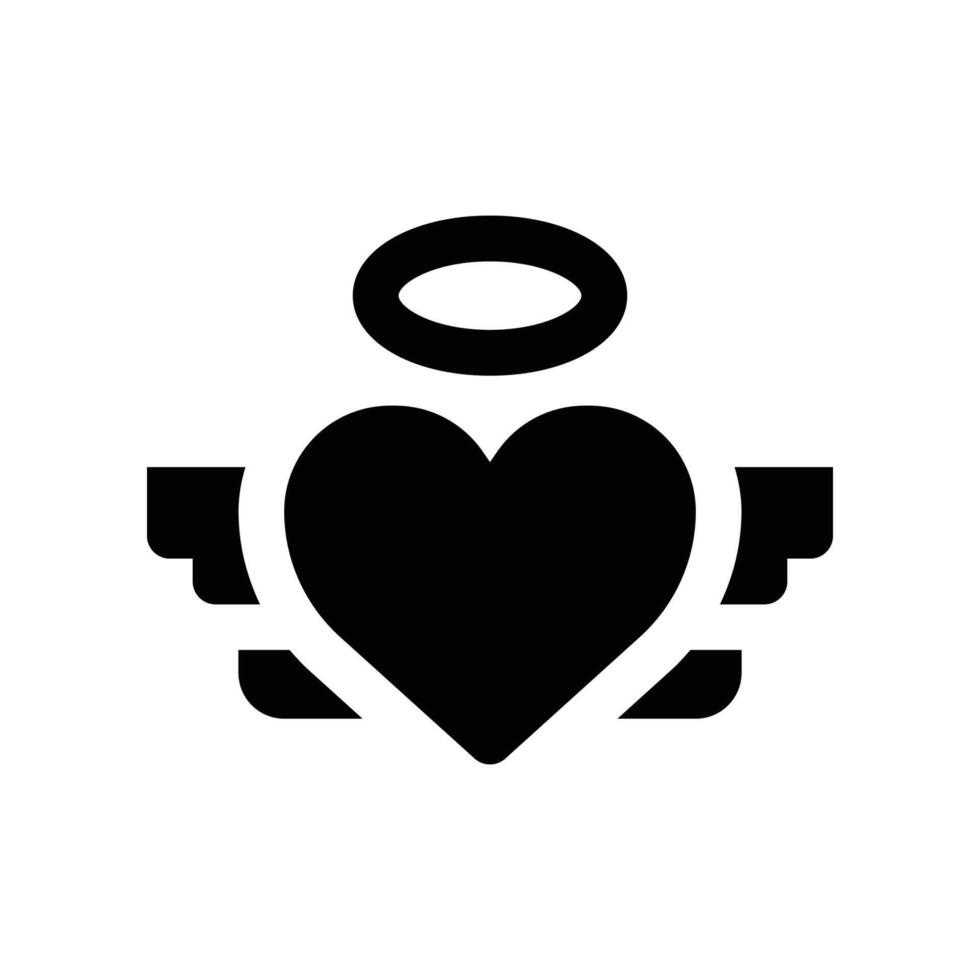 heart angel icon. glyph icon for your website, mobile, presentation, and logo design. vector