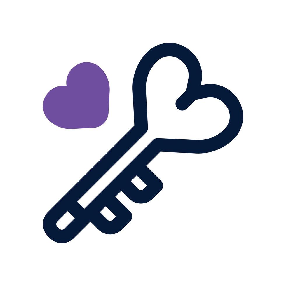 love key icon. dual tone icon for your website, mobile, presentation, and logo design. vector