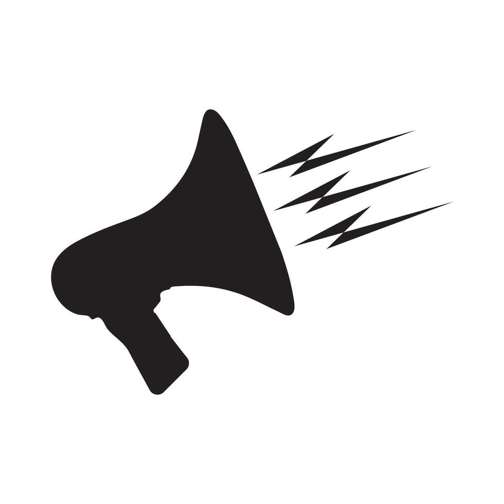 illustration of a sounding megaphone for advertising and distribution. and line with movable stroke vector