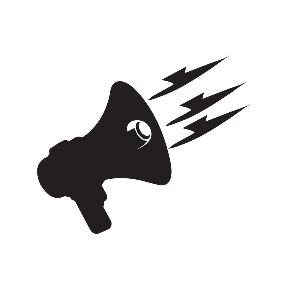 illustration of a sounding megaphone for advertising and distribution. and line with movable stroke vector