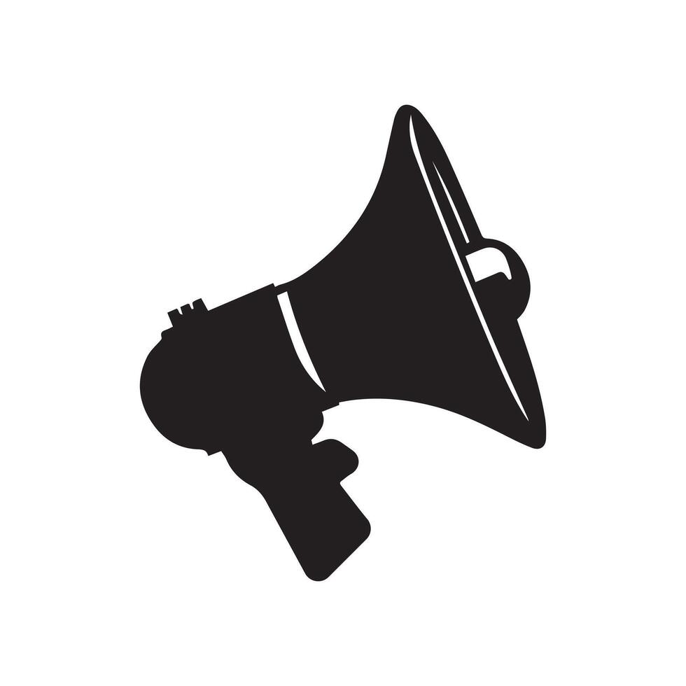 illustration of a sounding megaphone for advertising and distribution. and line with movable stroke vector