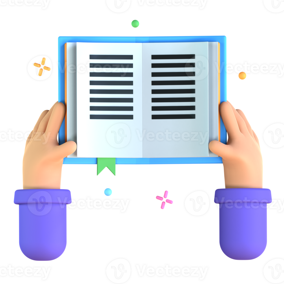 3D Illustration open book png
