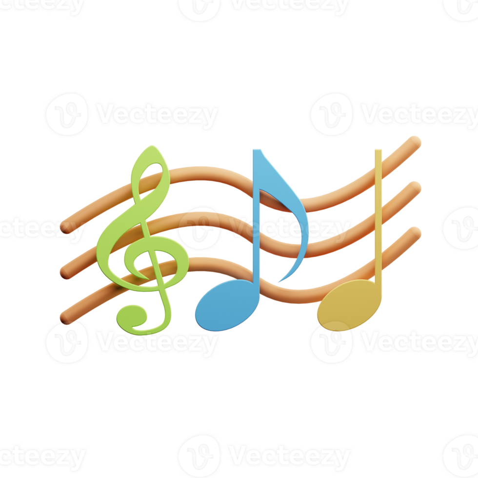 3D Illustration music note png
