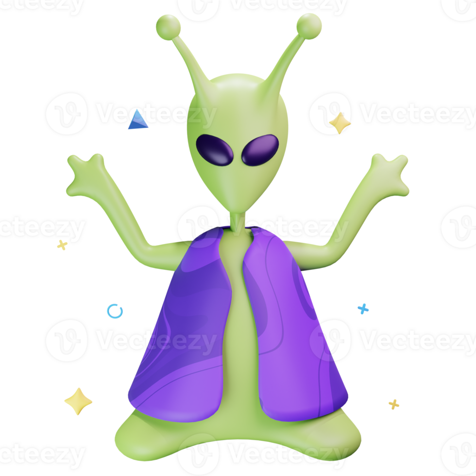 3D Illustration alien png