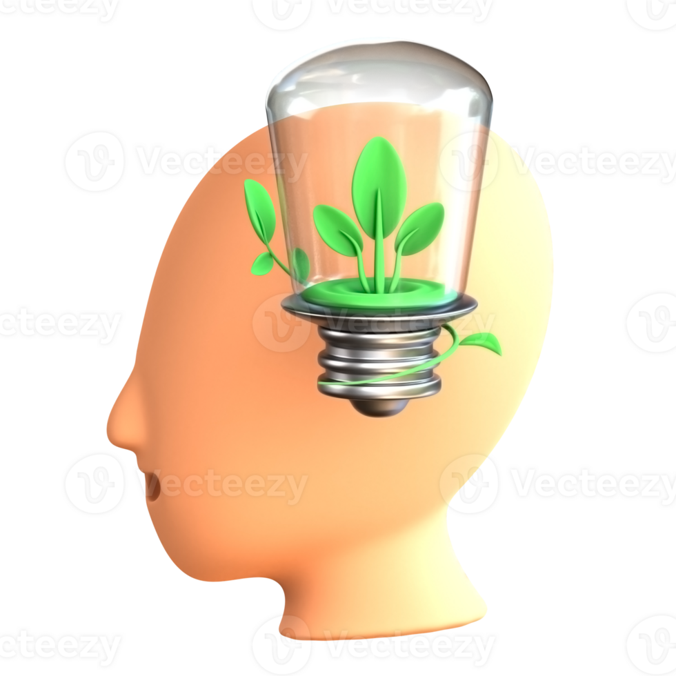 3D Illustration think green png
