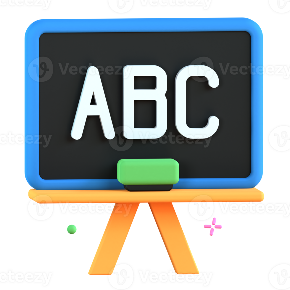 3D Illustration chalkboard png
