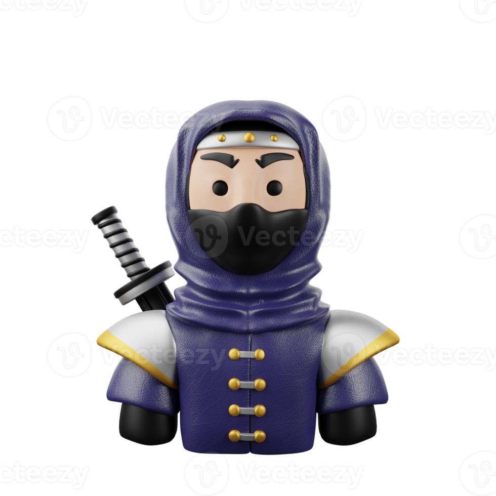 3D Illustration ninja male png
