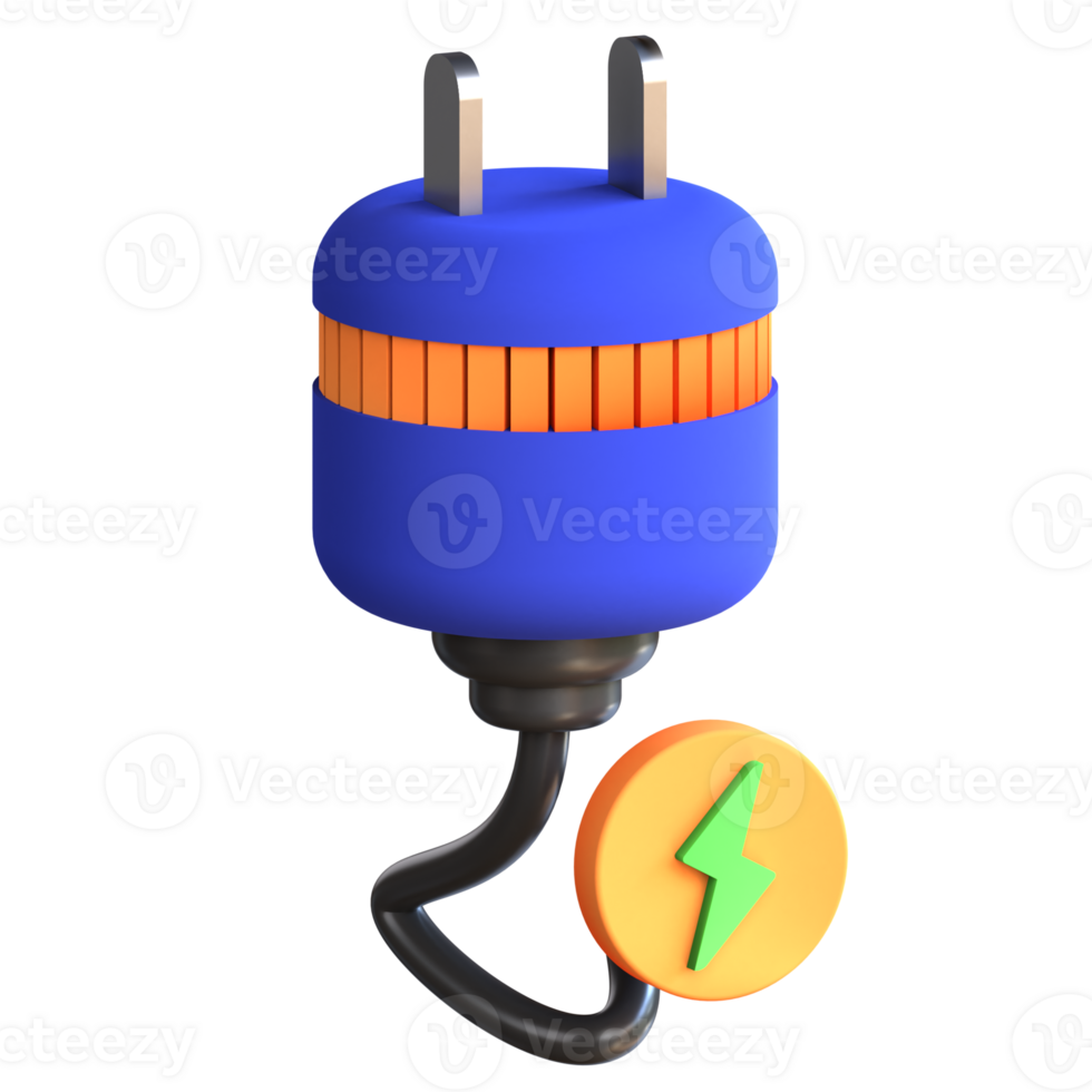 3D Illustration power plug png