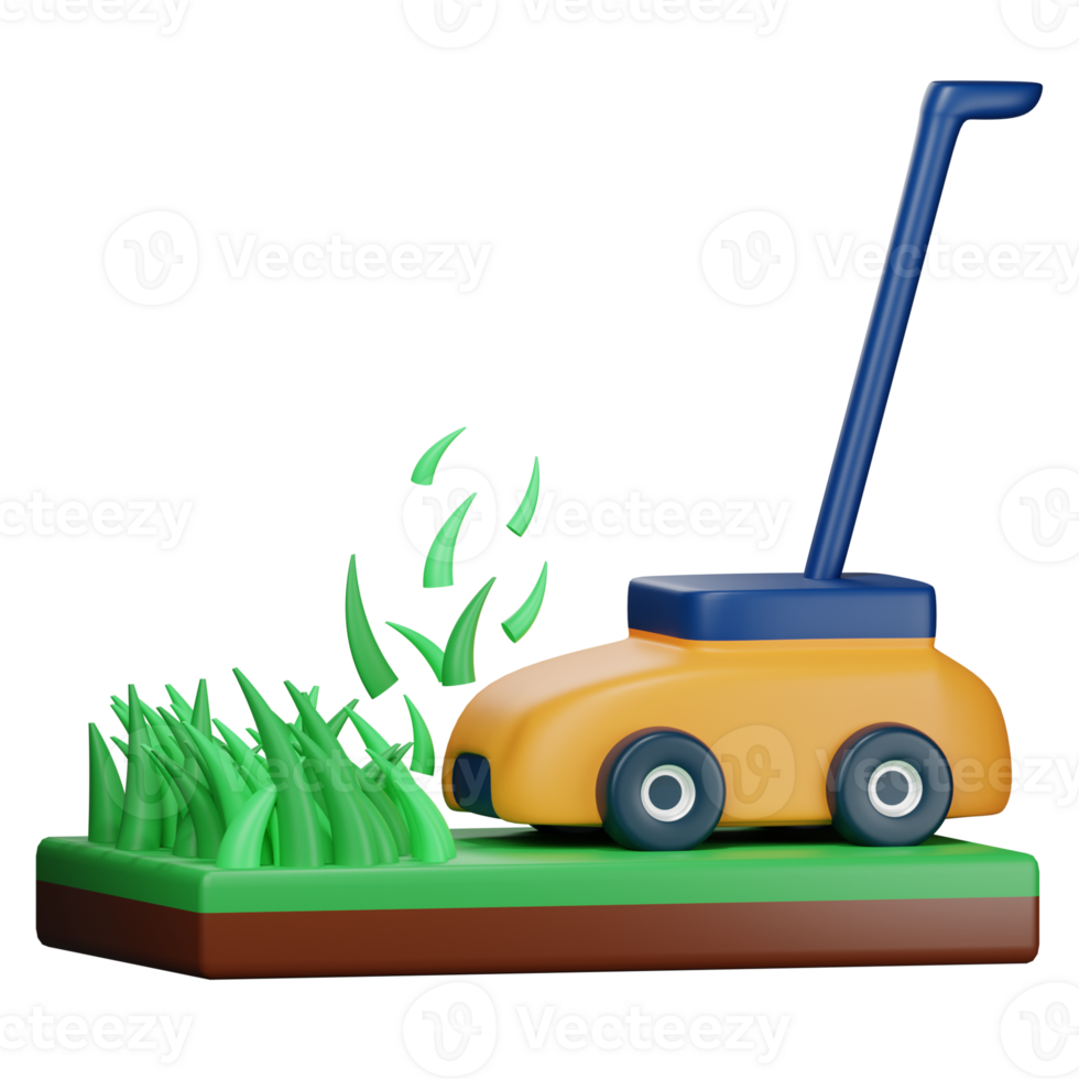 3D Illustration weeding png