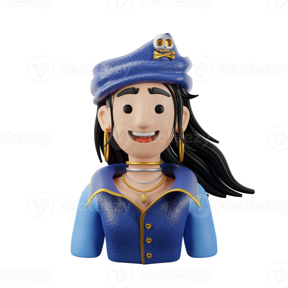 3D Illustration pirates female png