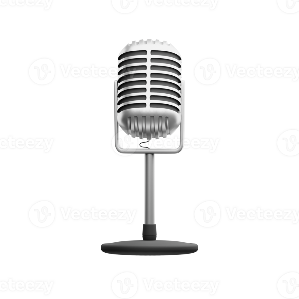 3D Illustration microphone png