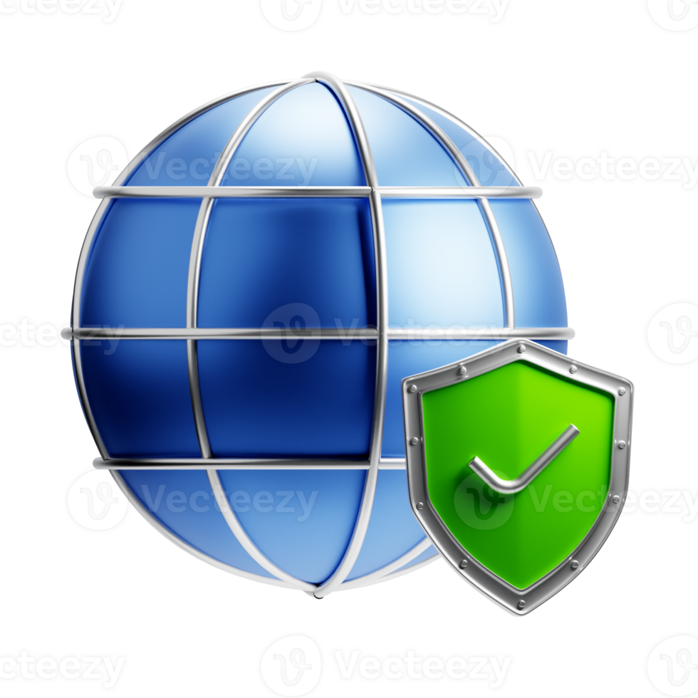 3D Illustration global security png