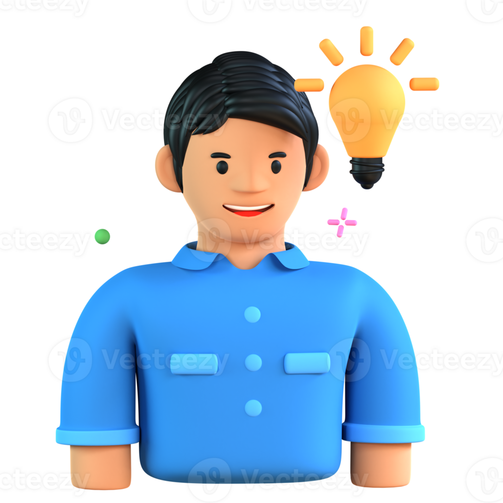 3D Illustration thinking png