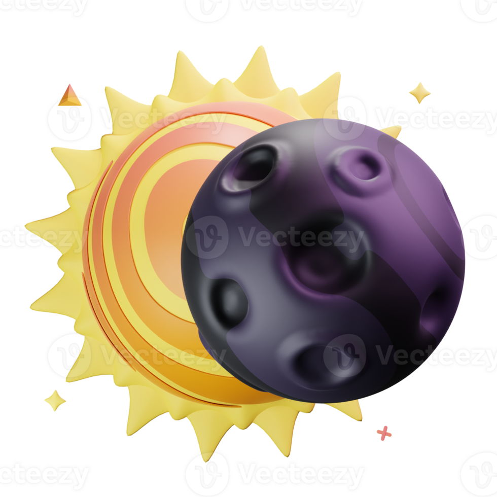 3D Illustration solar eclipse png