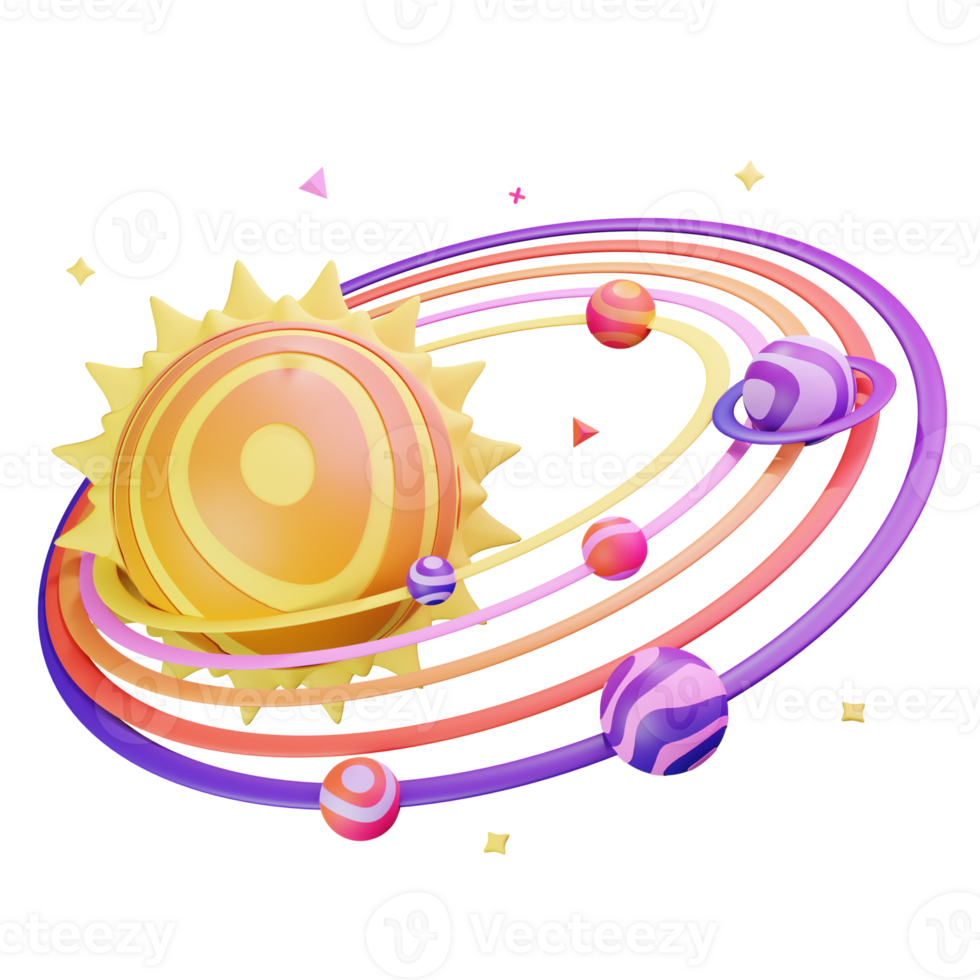 3D Illustration solar system png