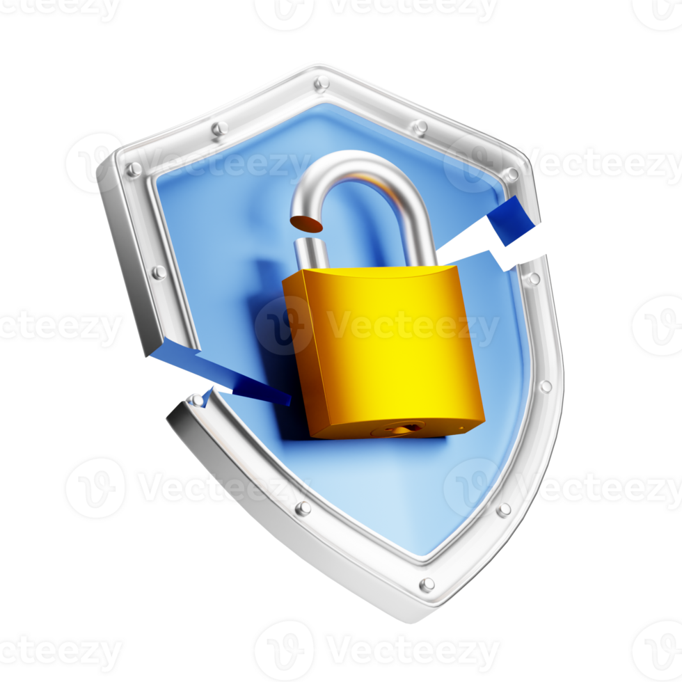 3D Illustration security breach png