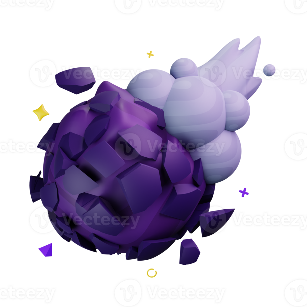 3D Illustration asteroid png