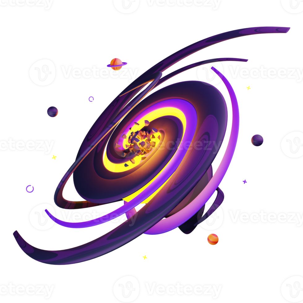 3D Illustration black hole png