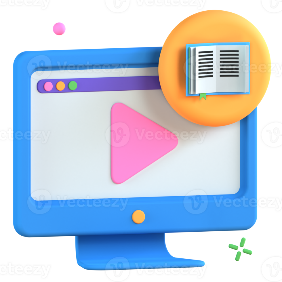 3D Illustration learning movie png