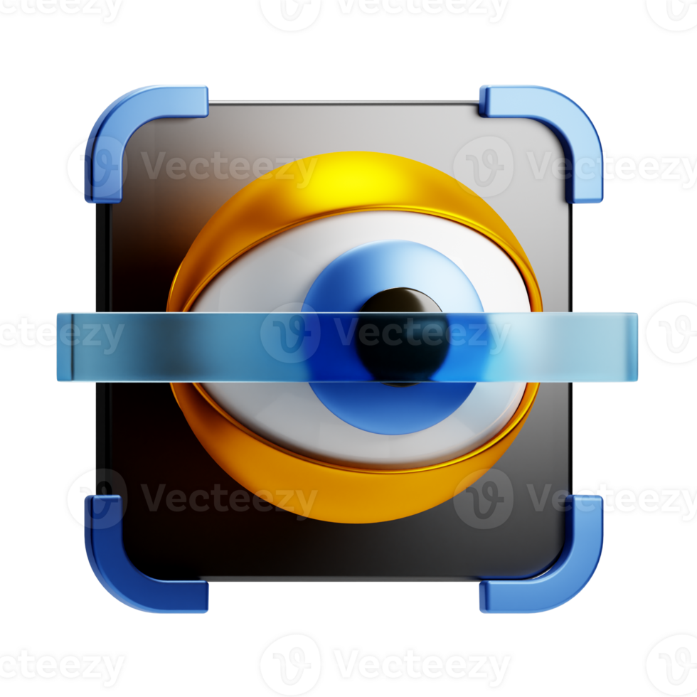 3D Illustration retina scan png