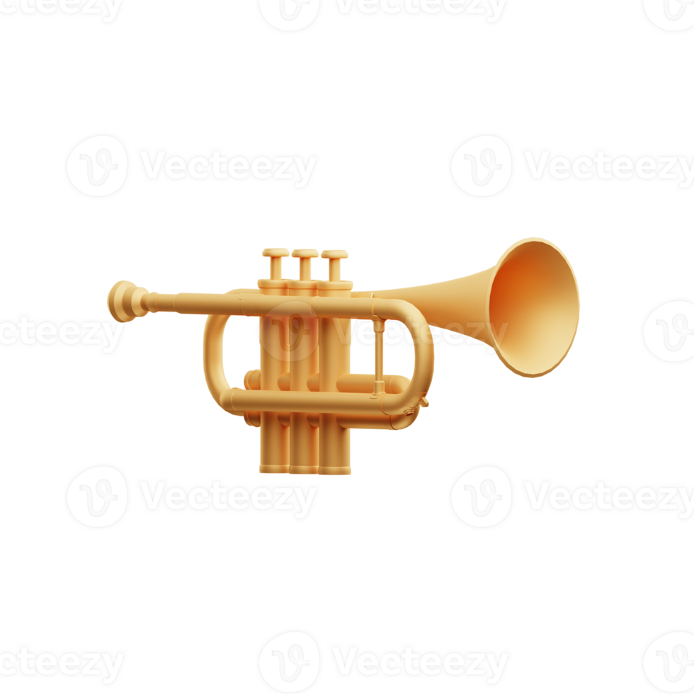 trompette d'illustration 3d png
