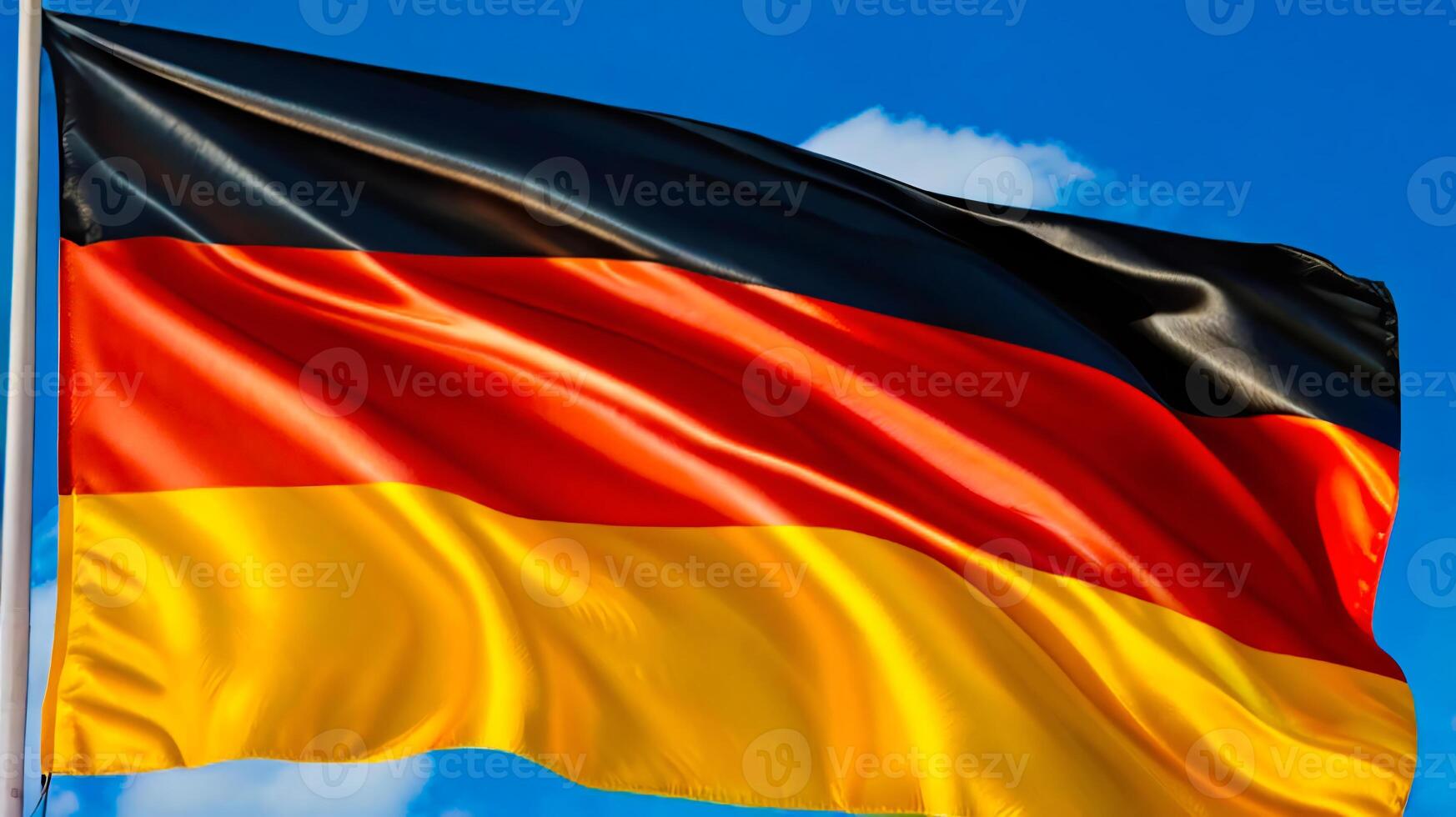 Beautiful waving German Flag in the Wind, Germany national flag waving in, good for multimedia content photo