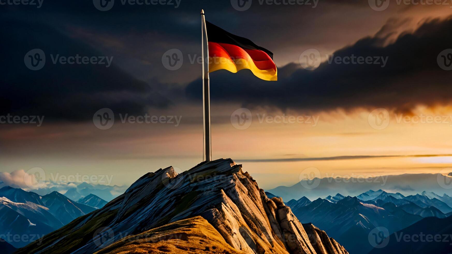 Beautiful waving German Flag in the Wind, Germany national flag waving in, good for multimedia content photo