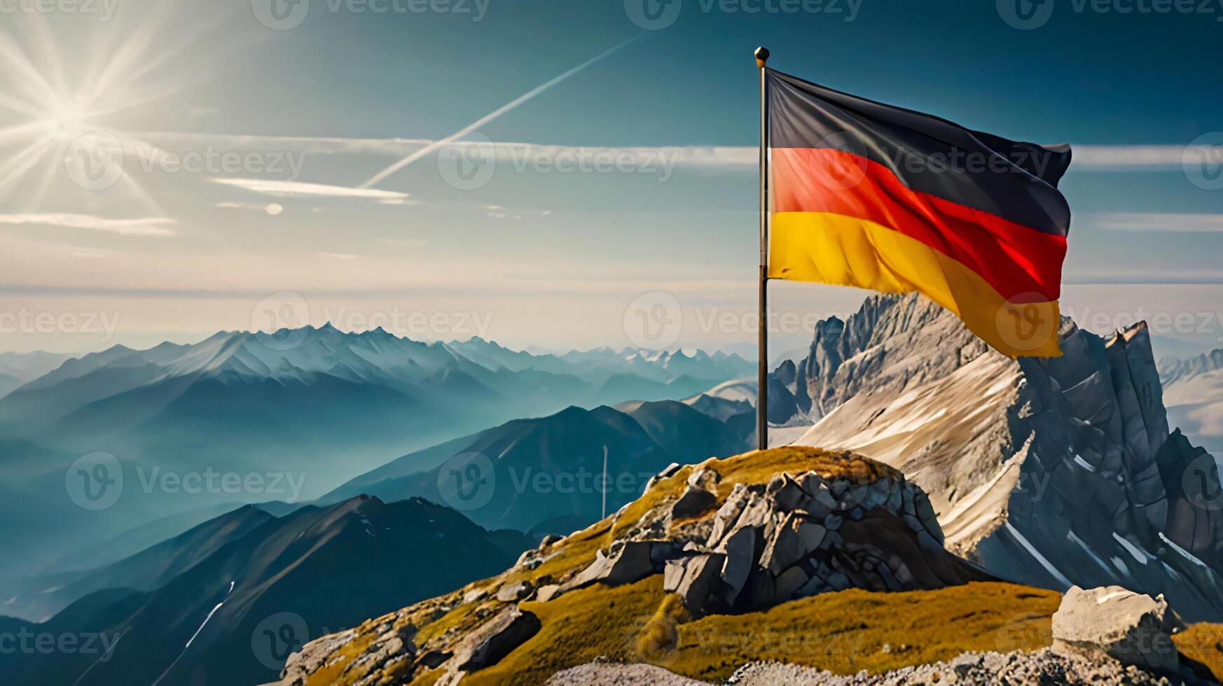 Beautiful waving German Flag in the Wind, Germany national flag waving in, good for multimedia content photo