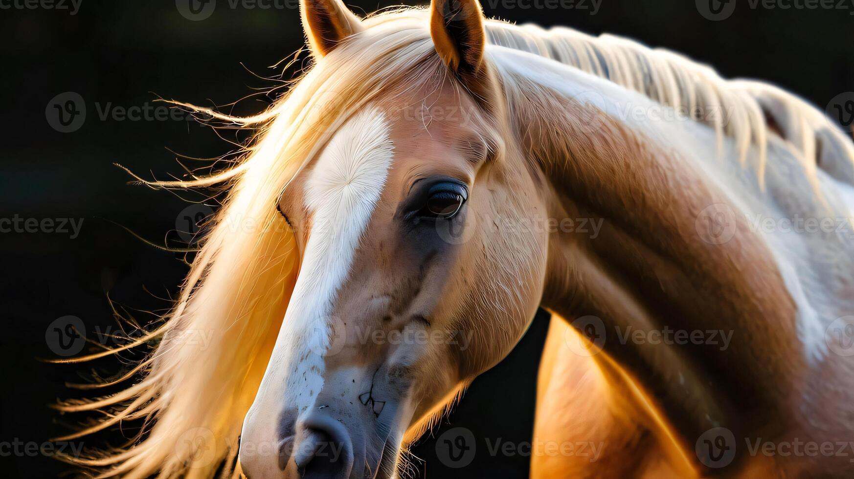 Majestic horse posing for the camera, good for multimedia content photo