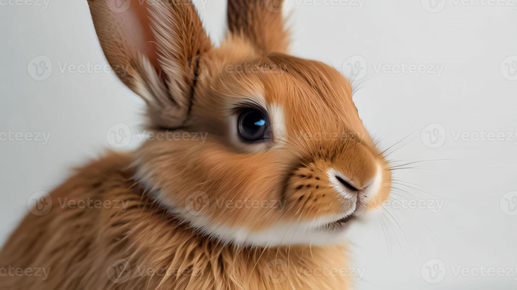Healthy lovely cute bunny easter rabbit on light background, Cute fluffy rabbit on light background Animal symbol of easter day festival, Happy easter rabbit, for multimedia content photo