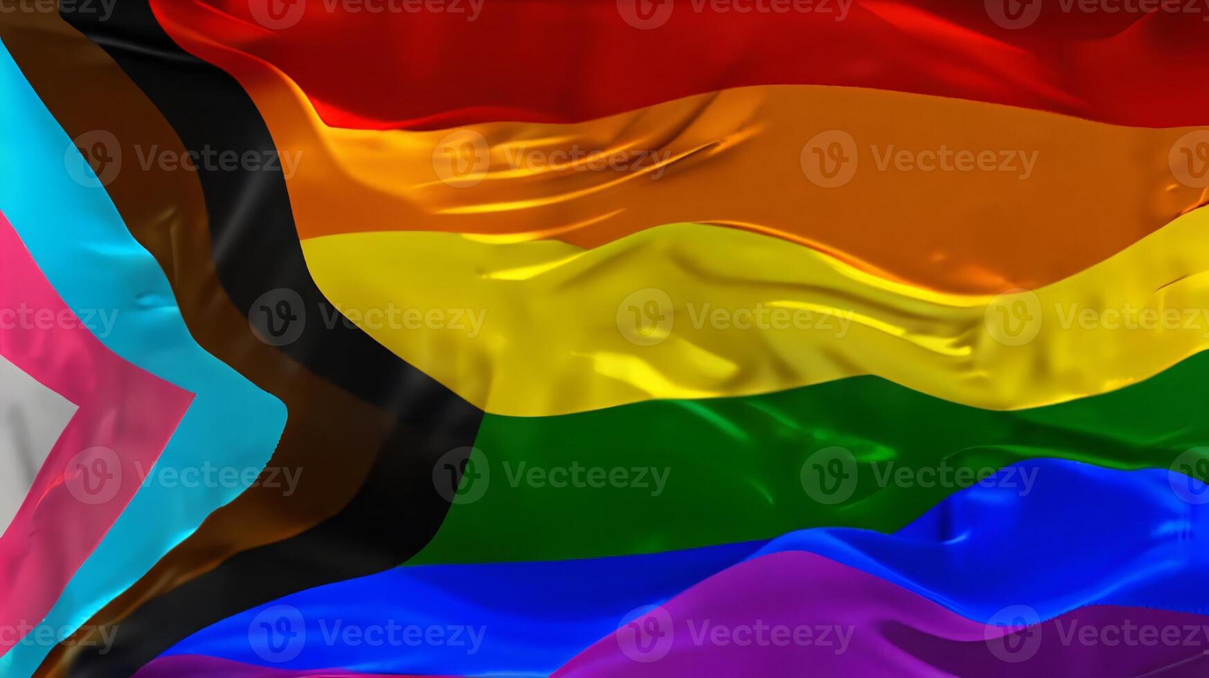 Rainbow pride flag, lgbtq diversity Intersex inclusive progress pride flag, pride month, gay community and freedom concept, for design and multimedia content photo