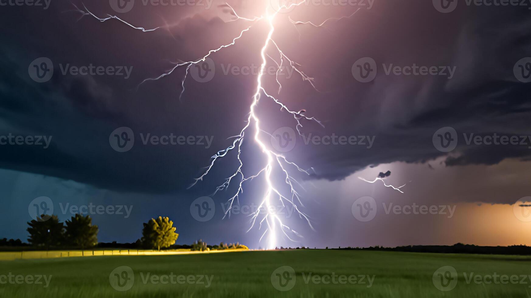 Lightning thunderstorm flash over the dark sky, Concept on topic weather, cataclysms, hurricane, Typhoon, tornado, storm multimedia content photo