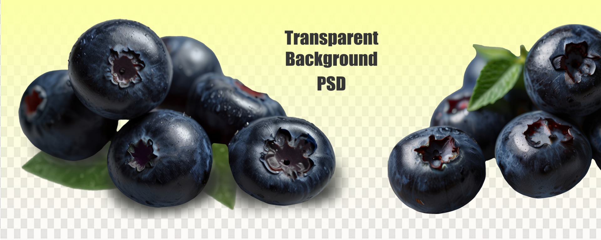 The image depicts a collection of ripe blueberries neatly arranged against a remote background, showing off their vibrant color and natural appearance. psd