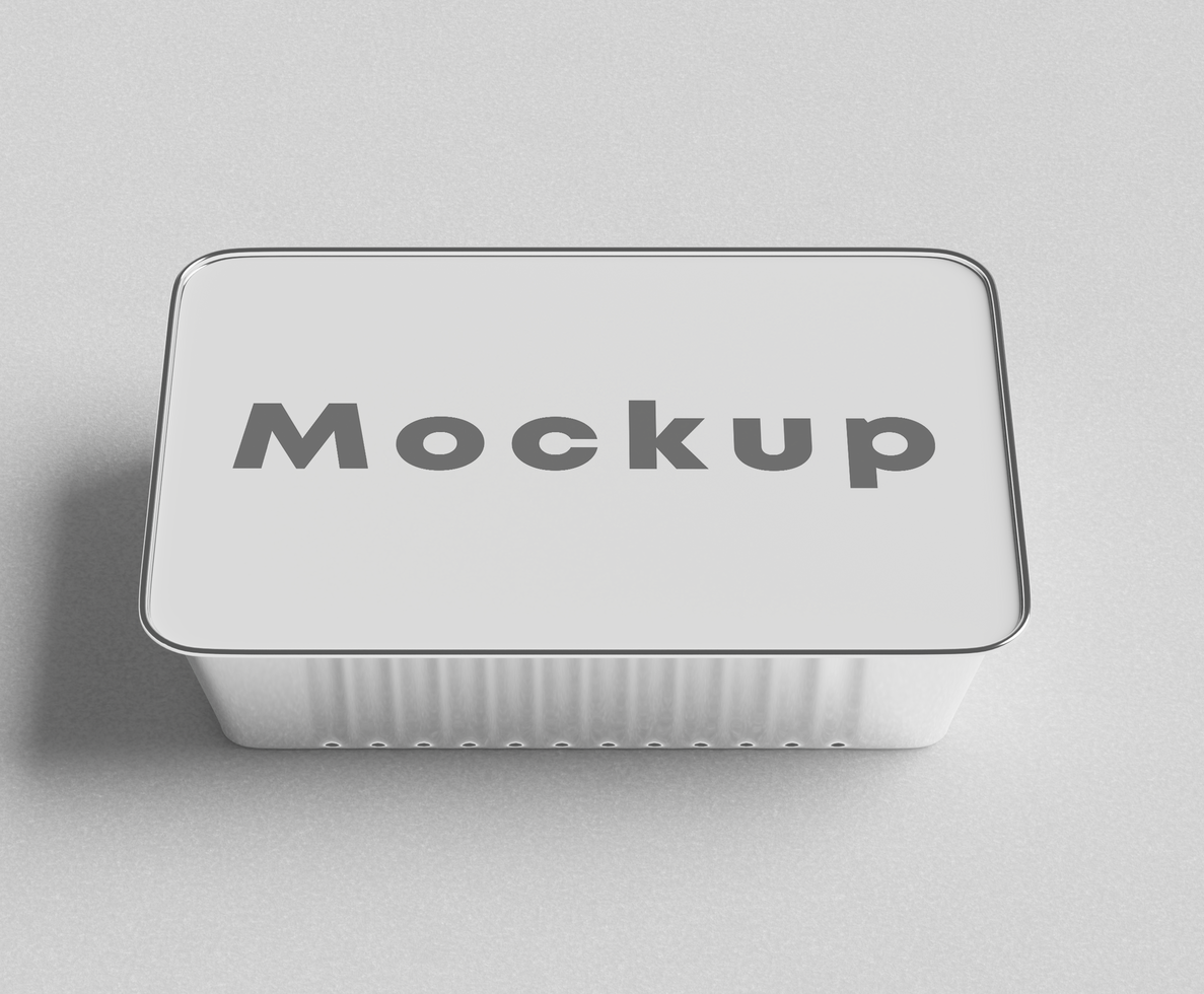 a white food container mockup box with the word mockup on it psd