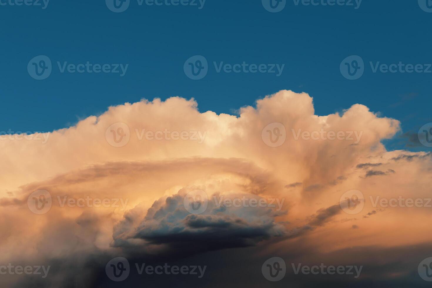 Dramatic evening clouds with copy space photo