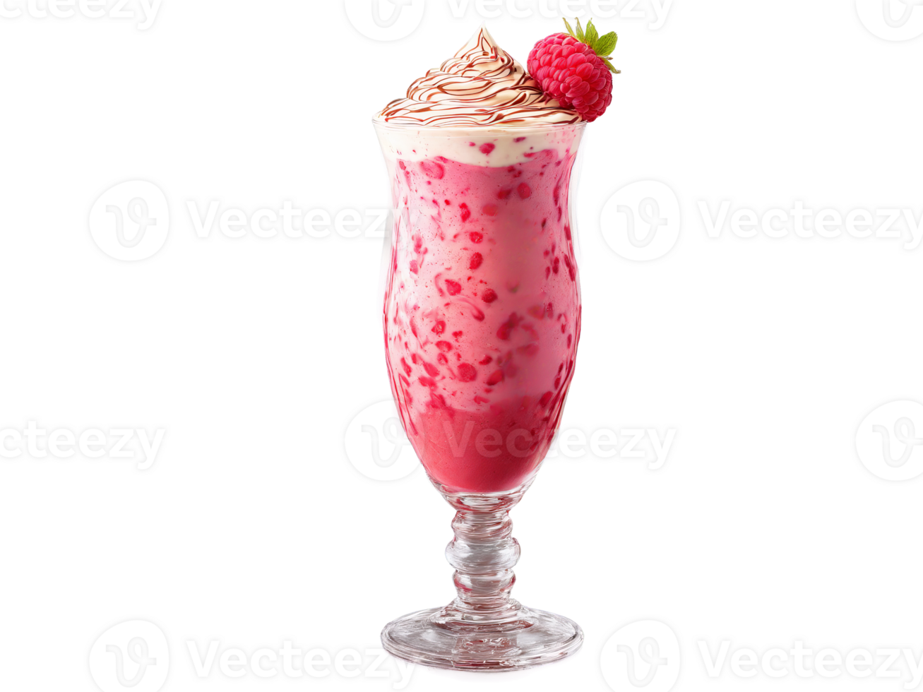 Raspberry Ripple A raspberry smoothie with creamy white chocolate swirls in a unique twisted glass png