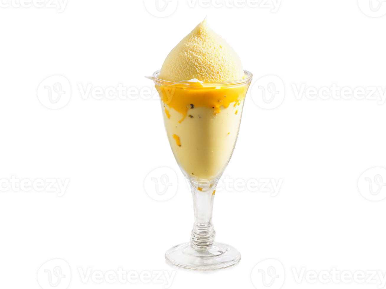 Kulfi with Falooda Traditional kulfi served with falooda in a glass cup isolated offering png